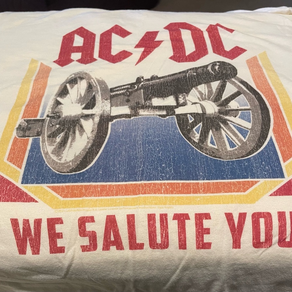 AC/DC We Salute You soft yellow Graphic Tee size L